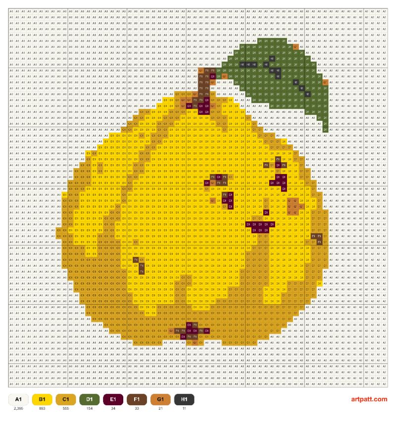 Cheerful Quince Tapestry Crochet Pattern — 64×64, 9 Colors