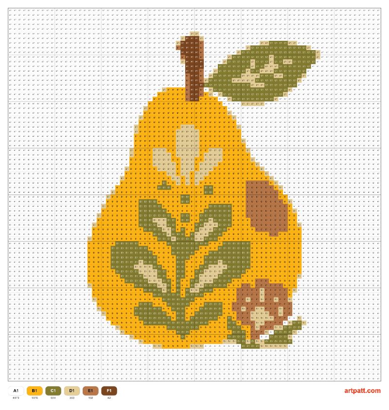 Free Cross Stitch Pear Pattern — Folk Market Fruit 80×80