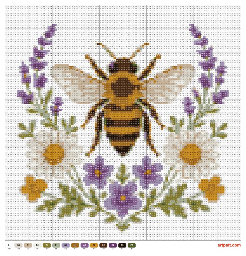 Vintage Honey Bee Cross Stitch Pattern
