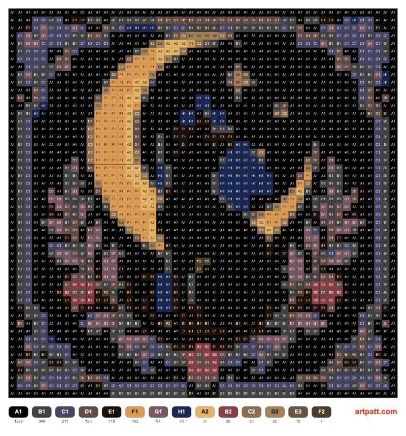 Free Cross Stitch Cat Pattern — Celestial 50×50 Chart