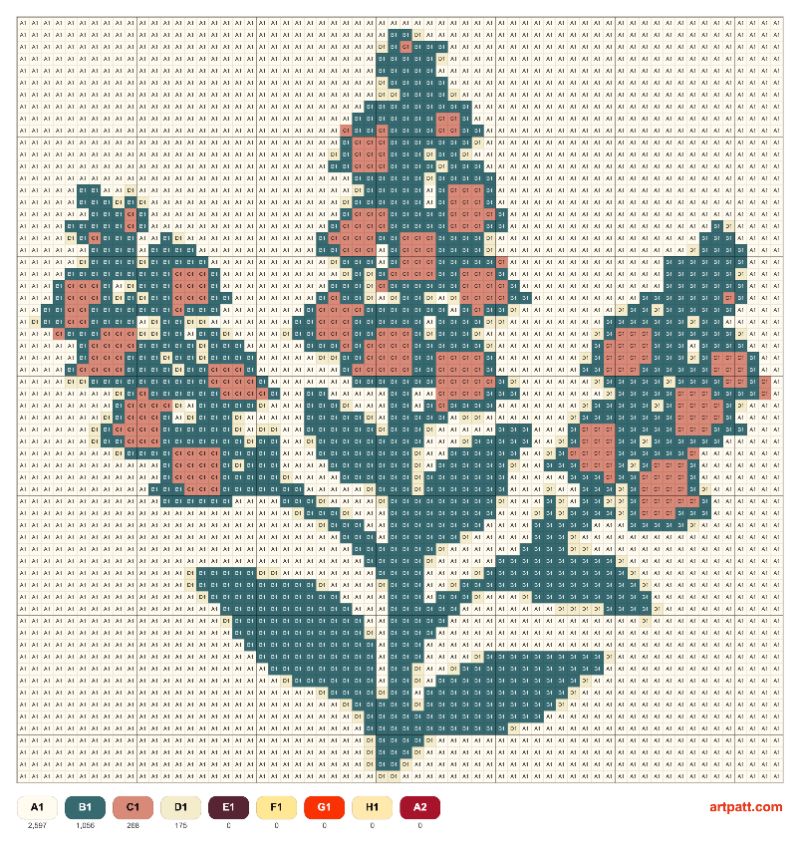 Heather Bouquet — Free Cross Stitch Pattern 64×64