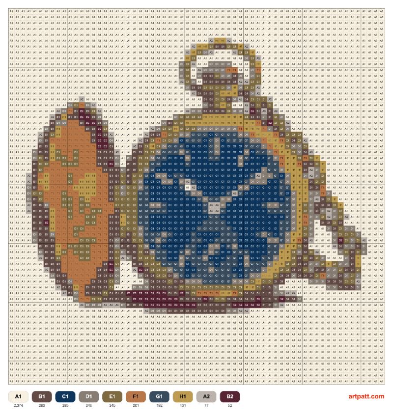 Antique Pocket Watch Cross-Stitch Pattern — 64×64, 10 Colors