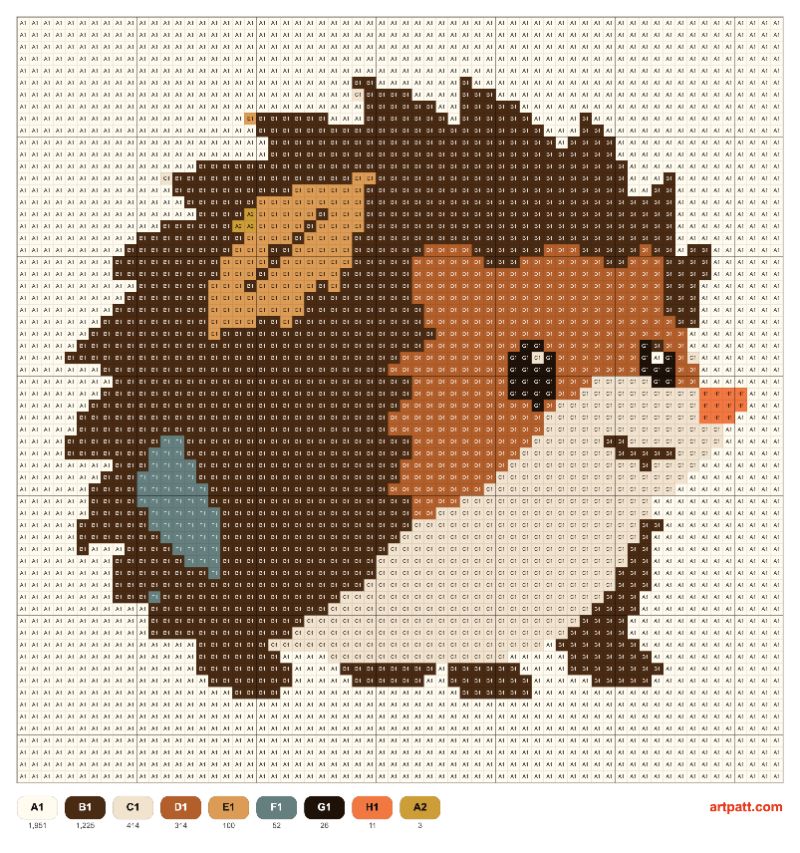 Hedgehog Cross-Stitch Pattern 64×64