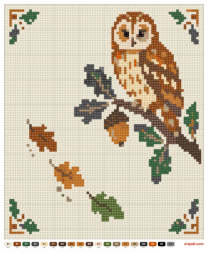 Folk Autumn Owl Tapestry Crochet Pattern (80x94)