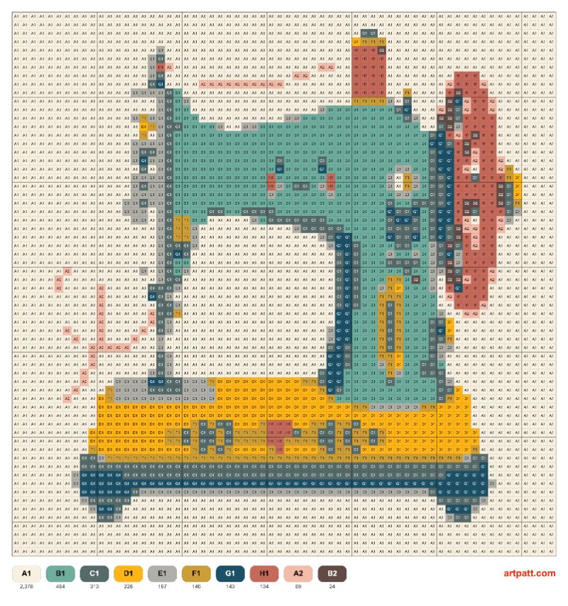 Vintage Sewing Machine Cross-Stitch Pattern — 64×64, 10 Colors