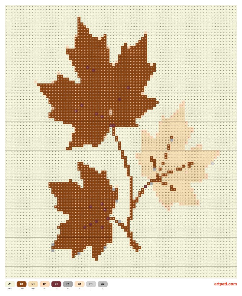 Mid-Century Autumn Maple Leaves — Tapestry Crochet Pattern 80x80