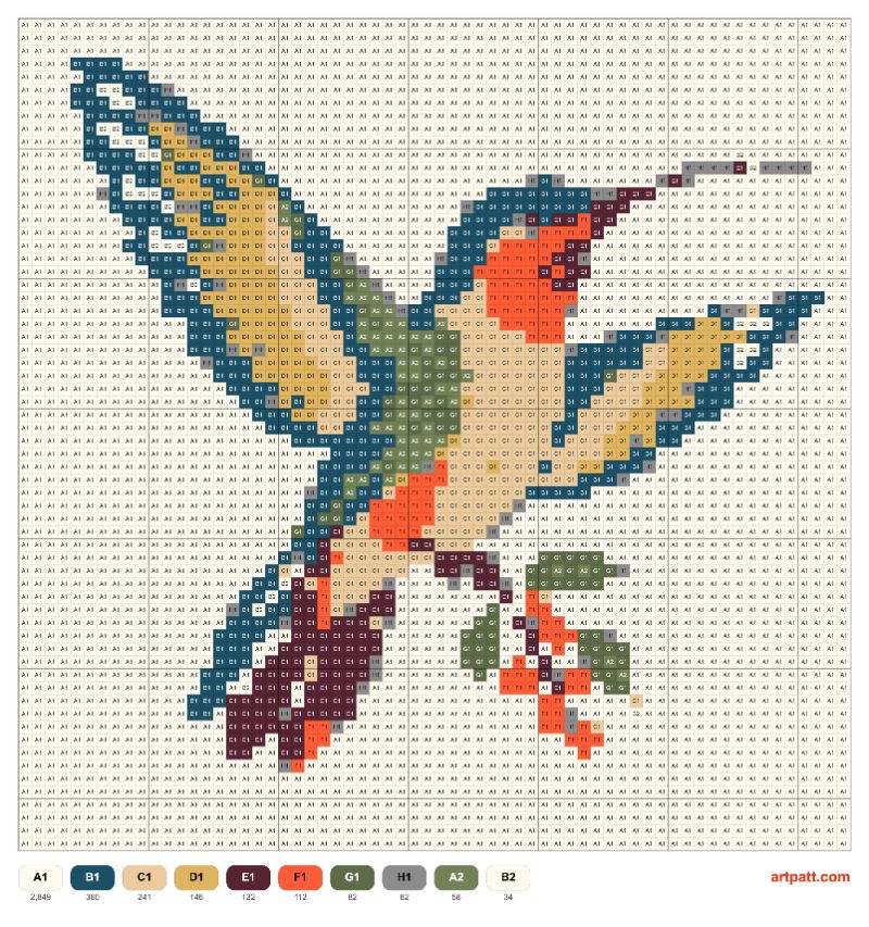 Jewel-Toned Hummingbird — 64×64 Cross-Stitch Pattern