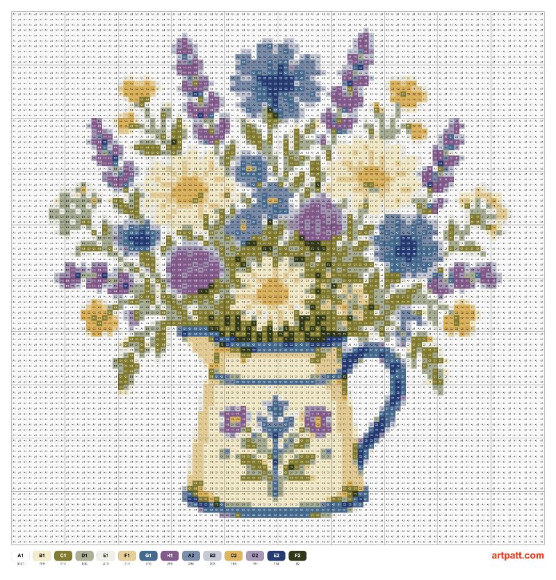 Wildflower Bouquet Cross Stitch Pattern