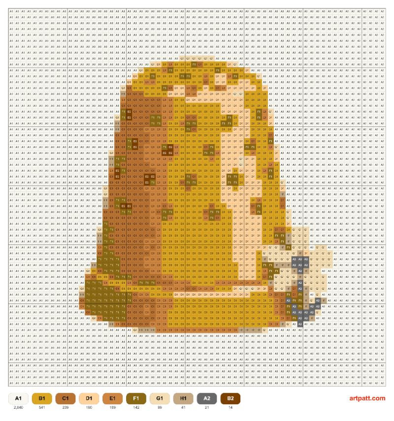 Whimsical Brass Thimble Cross-Stitch Pattern — 64×64, 10 Colors