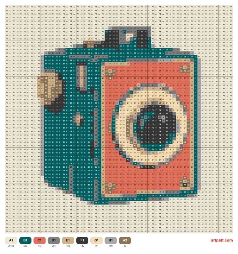 Retro Camera Tapestry Crochet Pattern — 64×64 Grid, 9 Colors