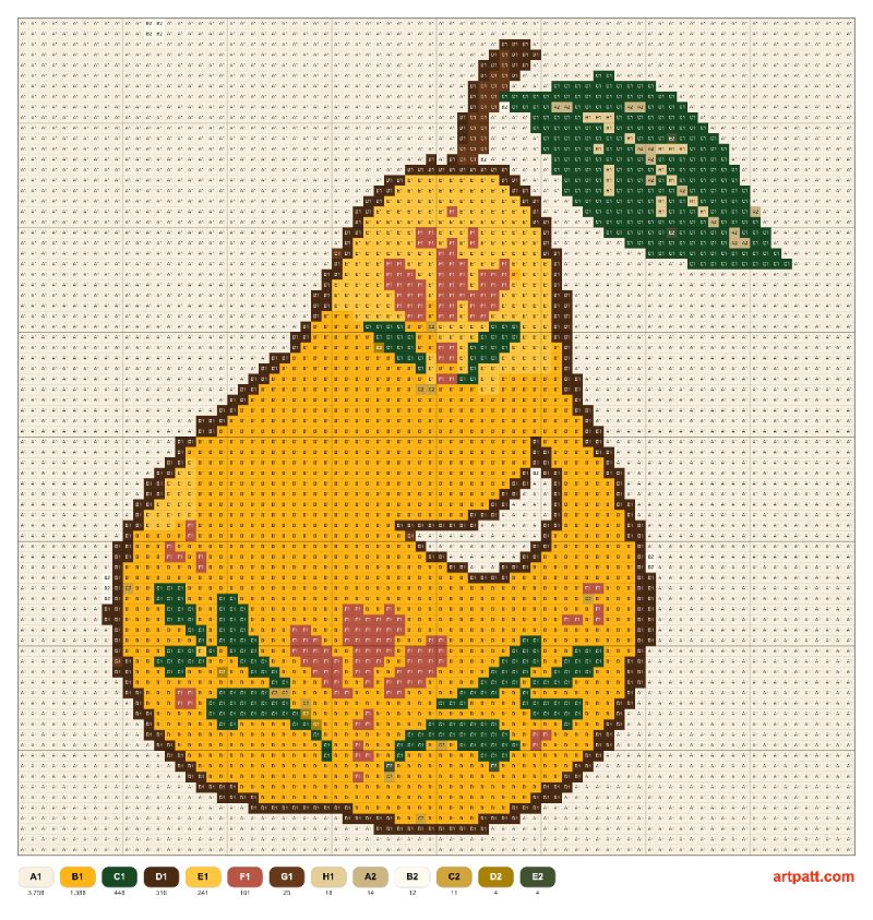 Folk Cross Stitch Chart 80x80