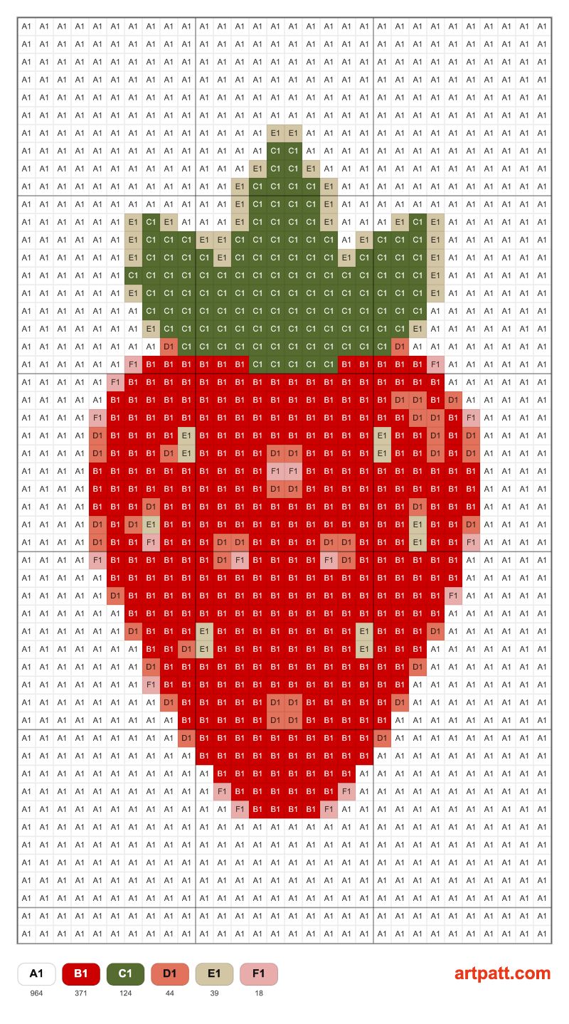 Free Crochet Strawberry Pattern — Mini Berry Appliqué 30×52