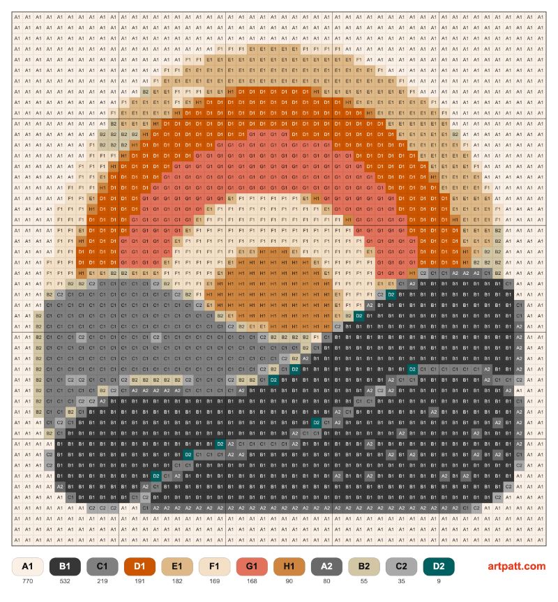 Free Punch Needle Pattern — Wavy Sunrise Textile 50×50
