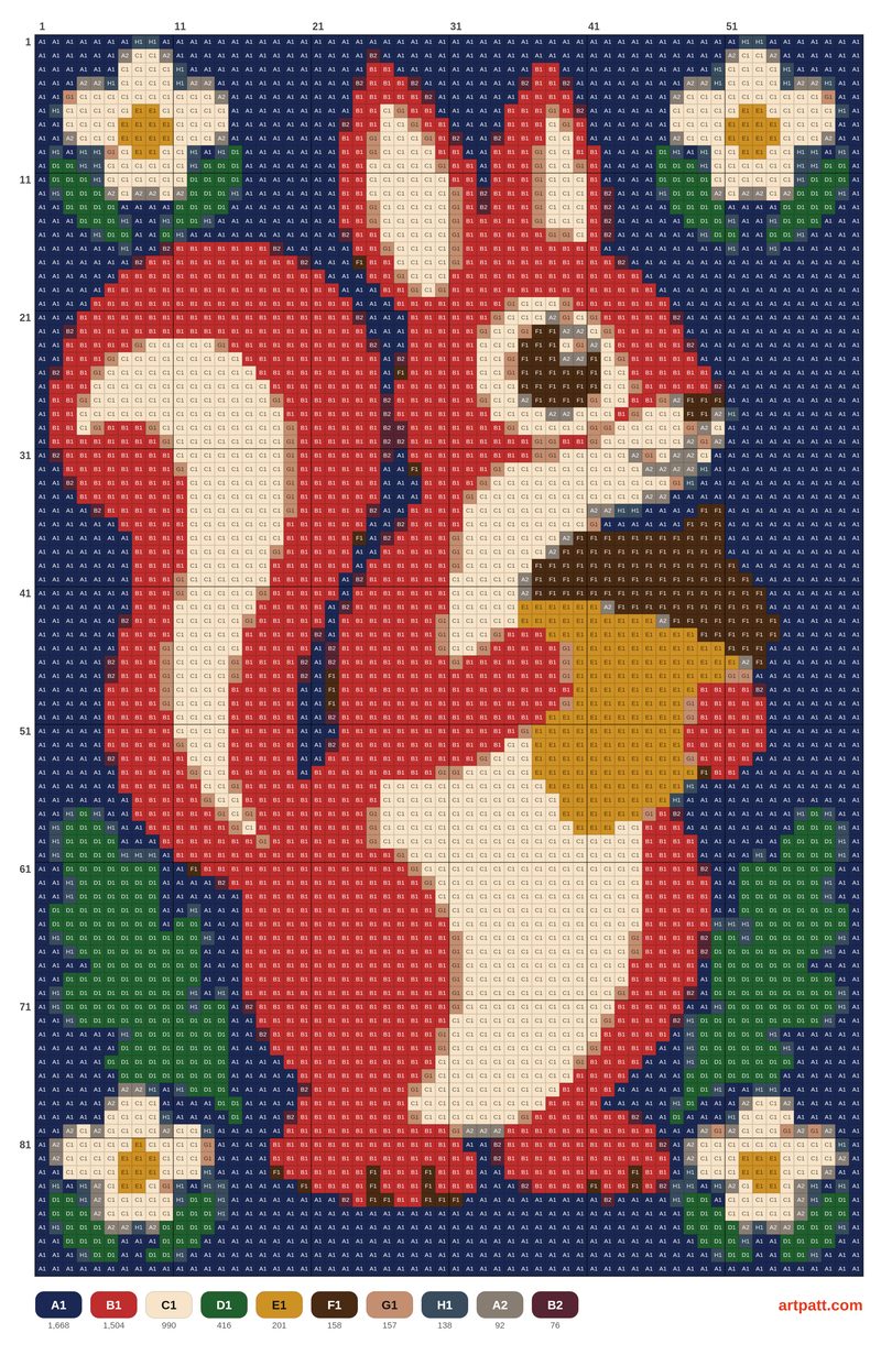 Folk Squirrel with Acorn Cross Stitch Pattern