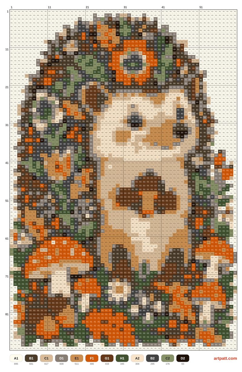 Folk Hedgehog with Acorn Cross Stitch Pattern