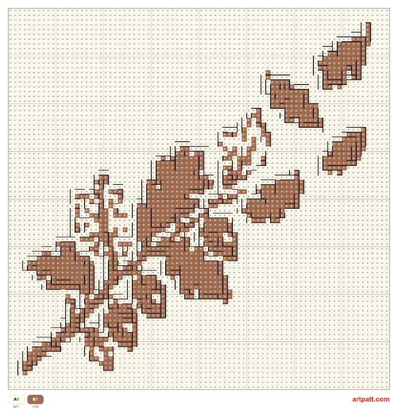 Autumn Oak Blackwork Embroidery Pattern