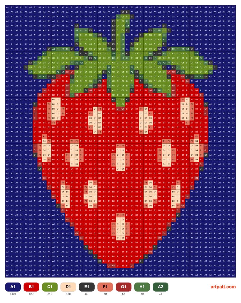 Folk Strawberry Tapestry Crochet Pattern