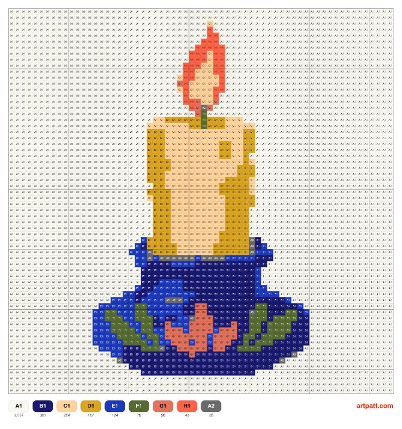 Cobalt Candle Tapestry Crochet — 64×64, 9 Colors