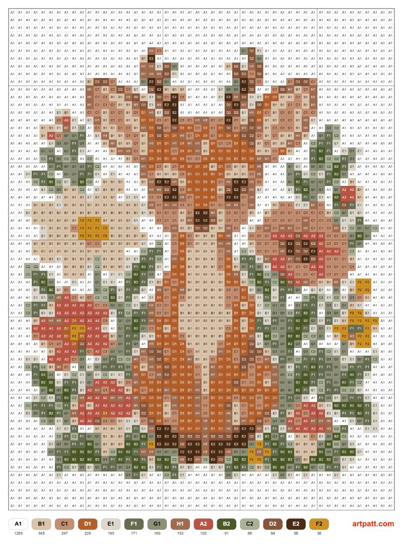 Free Cross Stitch Deer Pattern — Cottagecore Fawn with Wildflowers 50×65
