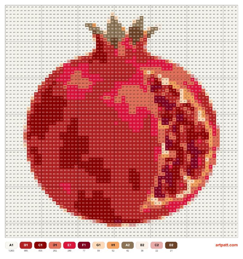 Pomegranate Tapestry Crochet — 64×64 Free Pattern