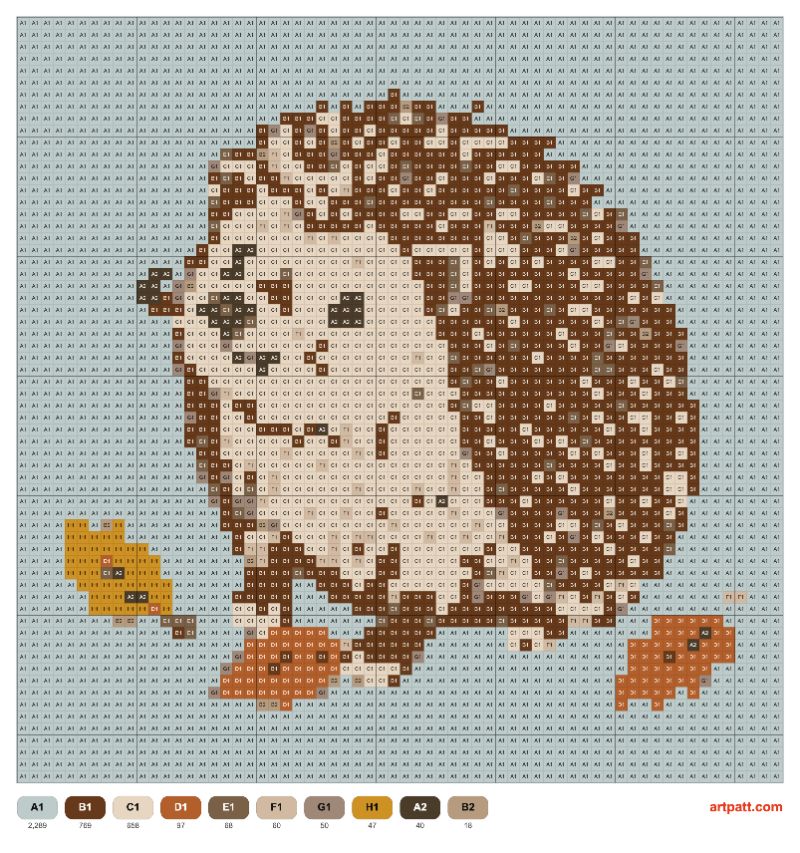 Cute Hedgehog Cross Stitch — 64x64 Grid