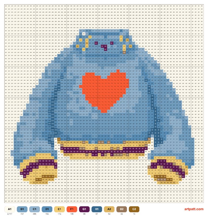 Free Cross-Stitch Sweater Motif — 64×64, 11 Colors