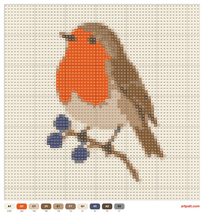 Plump European Robin — Cross Stitch 64×64