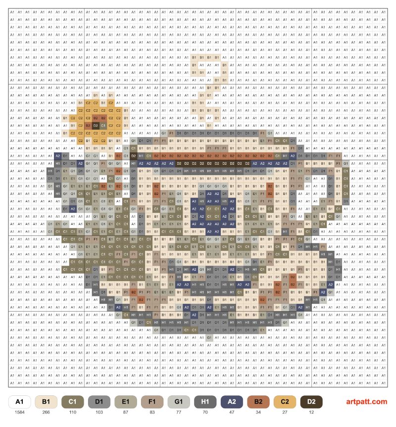 Free Embroidery Teacup Pattern — Vintage Blue Tea & Wildflowers 50×50