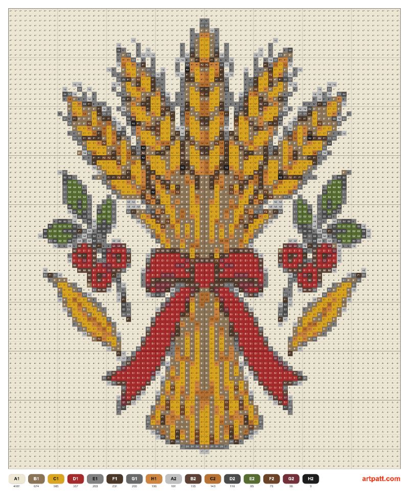 Craft-first crochet chart for patient makers: stitch this bold early-autumn folk harvest emblem with a golden wheat shea