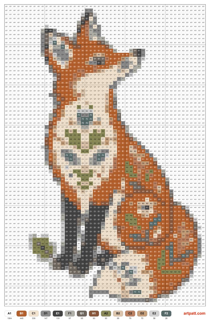 Free Cross Stitch Fox Pattern — Nordic Folk Fox 50×75 Chart