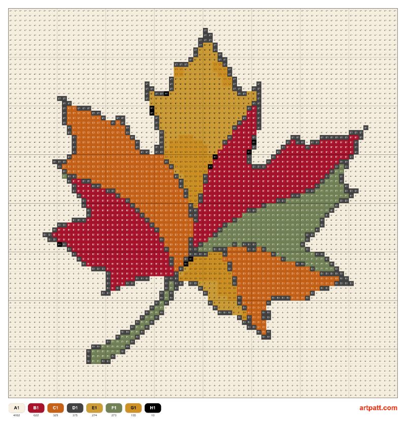 On a quiet morning in a sunlit craft room, this bold maple leaf brings early-autumn color to a hoop, tote, or framed sam