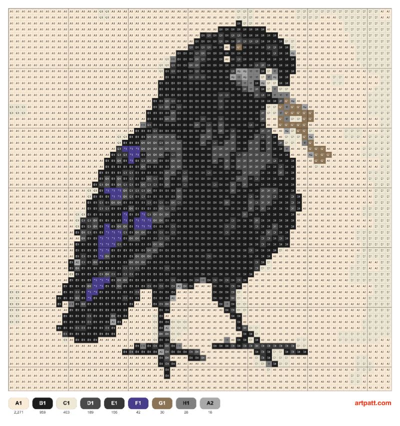 Tapestry Crochet Crow — 64x64 Free Pattern