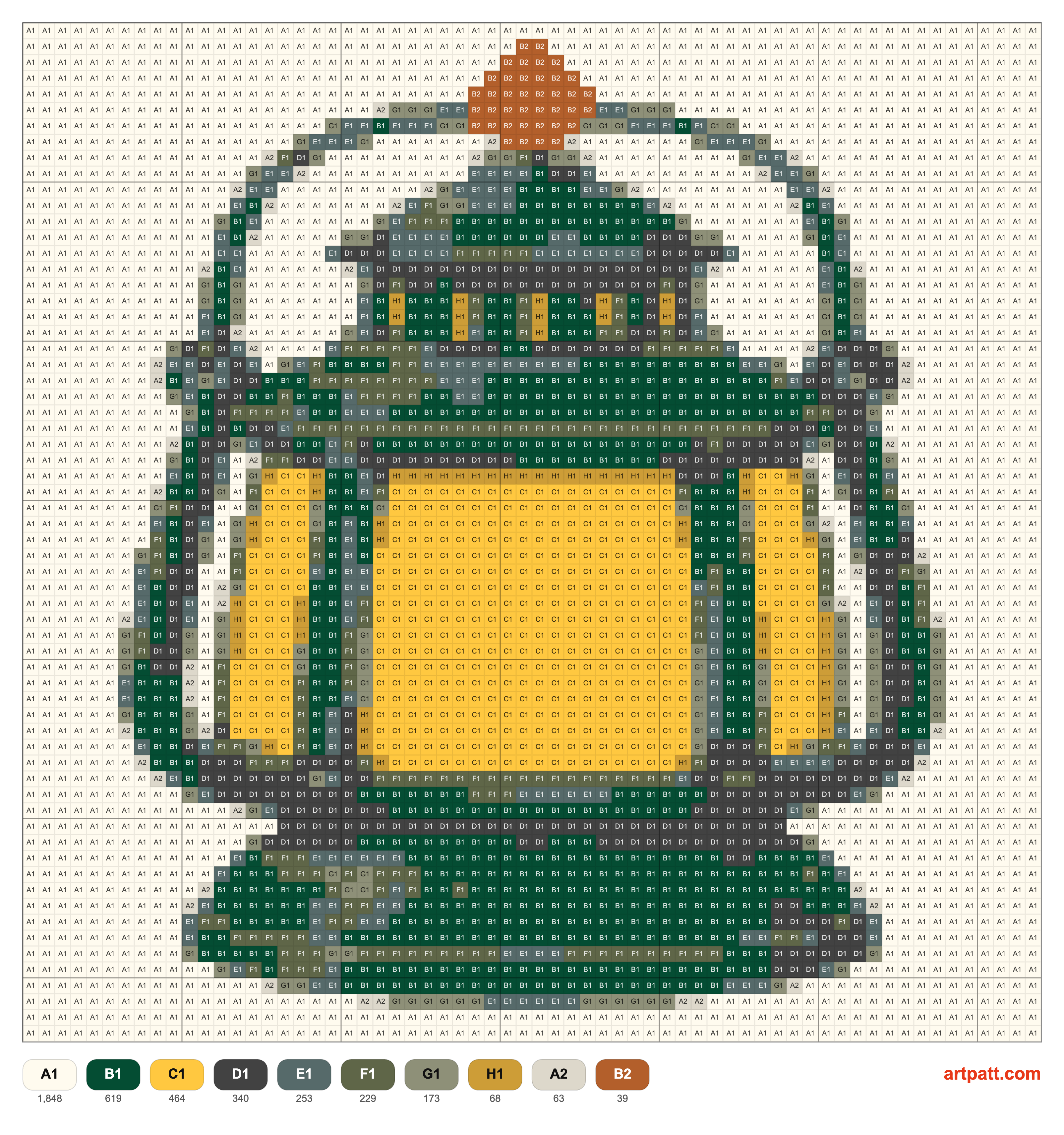 Vintage Lantern — 64×64, 10 colors — Cross Stitch pattern chart