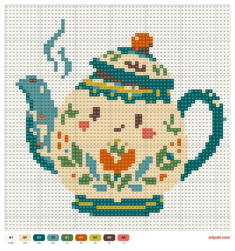 Handmade Teapot Tapestry Crochet — 64×64, 9 Colors