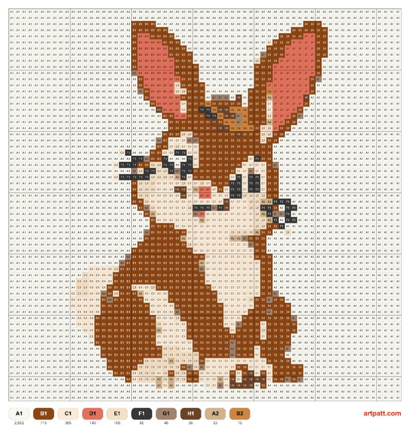 Tapestry Crochet Rabbit with Acorn Cap — 64x64