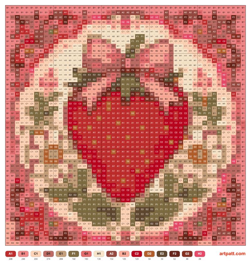 Free Embroidery Strawberry Pattern — Coquette 50×50 DMC Chart