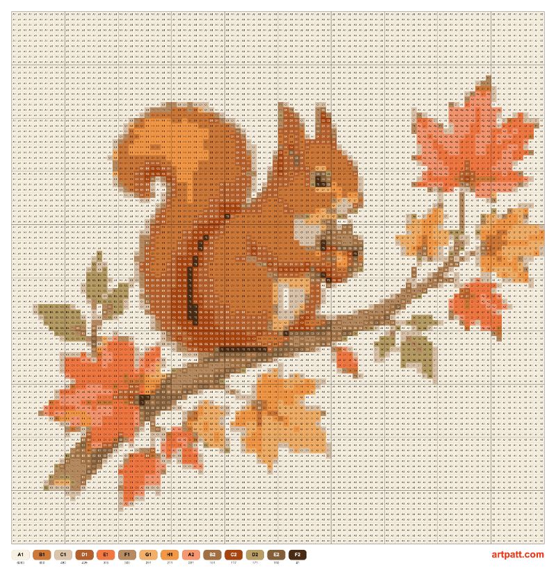 Cozy Autumn Squirrel Cross Stitch Pattern