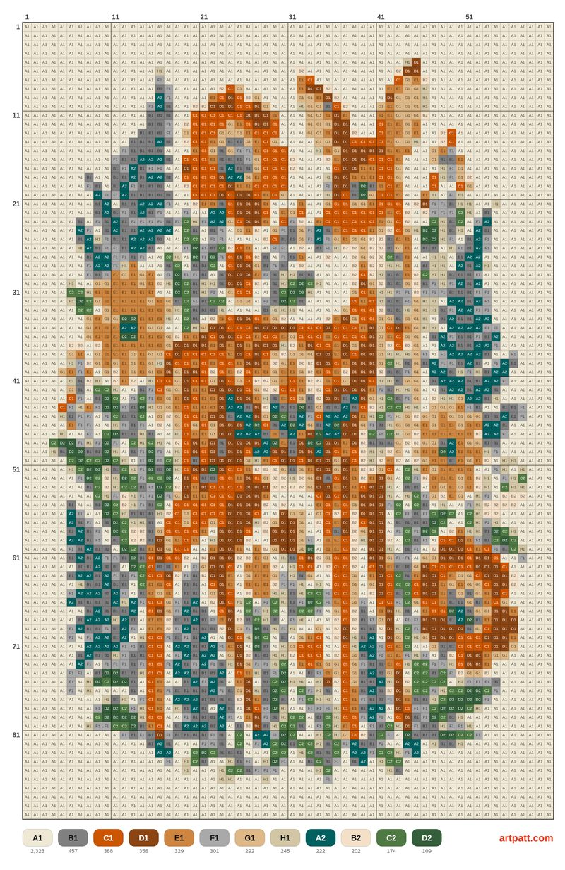 Folk Deer in Wildflowers Tapestry Crochet Pattern 60x90