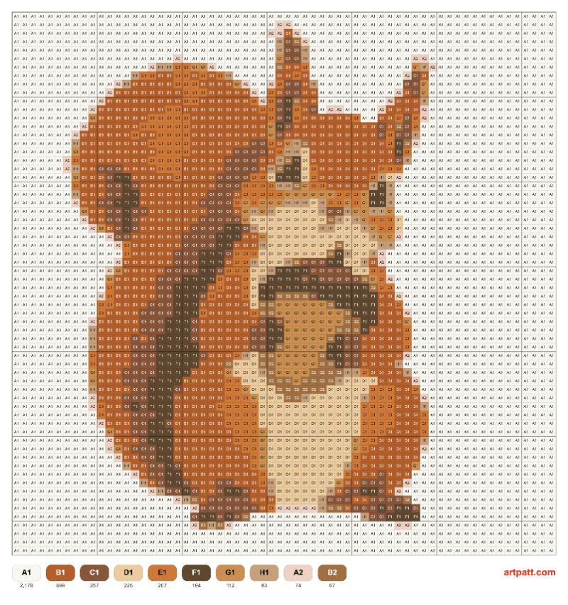 Seated Squirrel with Acorn — 64×64 Cross-Stitch Pattern
