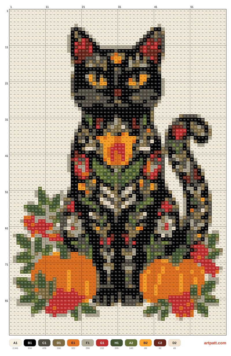 Folk Black Cat with Pumpkins and Rowan Berries Cross Stitch Pattern