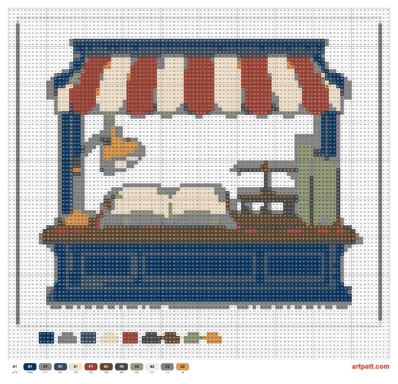Retro Bookbinding Workshop Cross-Stitch Pattern