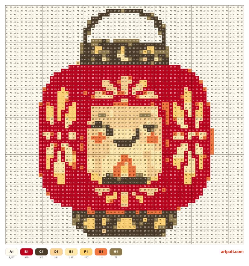 Cute Lantern Cross-Stitch Pattern — 64×64